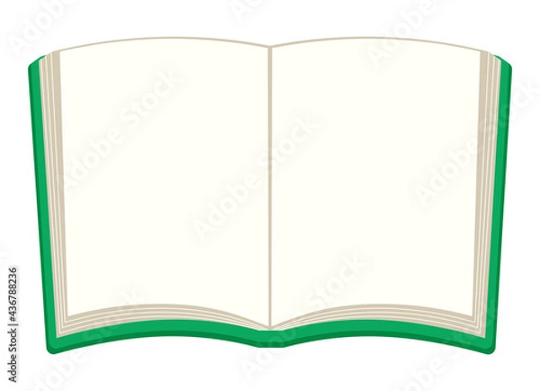 Obraz 開いた本のイラスト 白紙 ノート