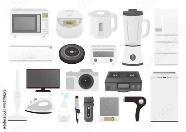 Obraz 電化製品　生活家電　イラストセット