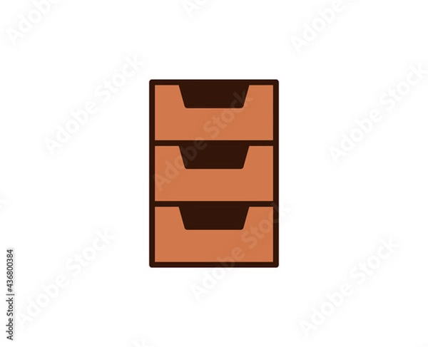 Fototapeta Cabinet line icon. Vector symbol in trendy flat style on white background. Office sing for design.