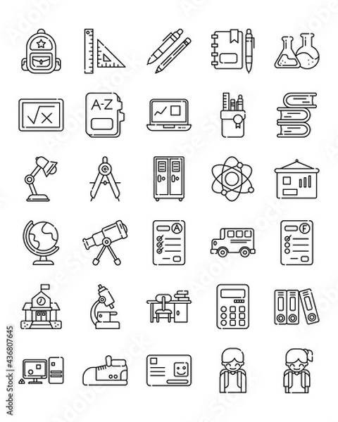 Fototapeta Back to School icon set