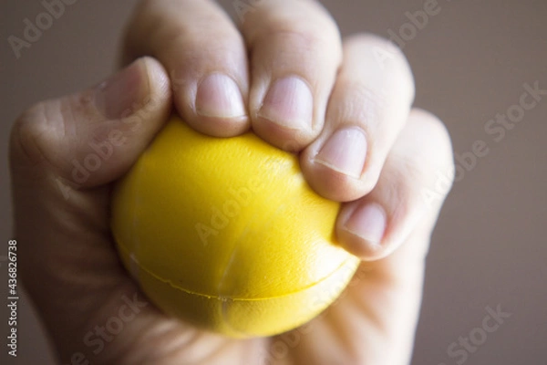 Obraz Exercises with one hand and physiotherapy ball