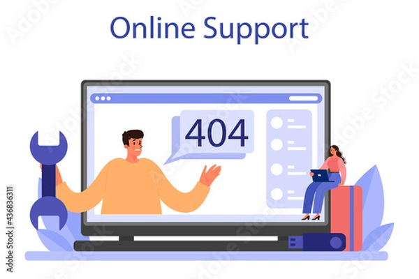 Fototapeta Website technical support online service or platform. Web page