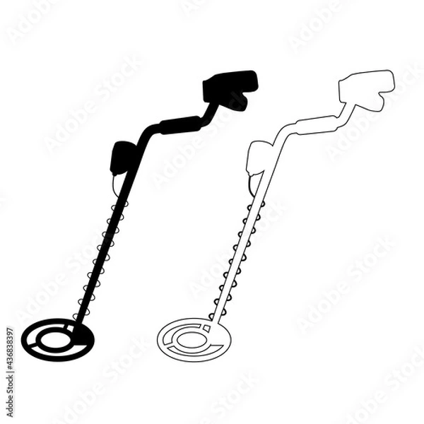 Obraz metal detector icon on white background. treasure hunt sign. metal detector treasure symbol. flat style.