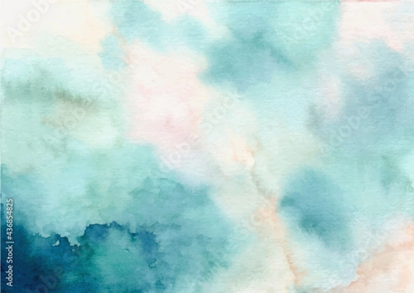 Obraz Pastel green abstract texture background with watercolor