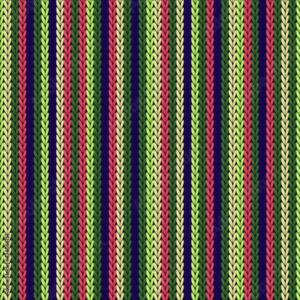 Fototapeta Natural vertical stripes knitted texture geometric seamless pattern.