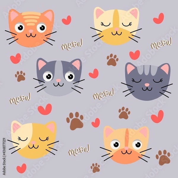 Obraz pattern with cats