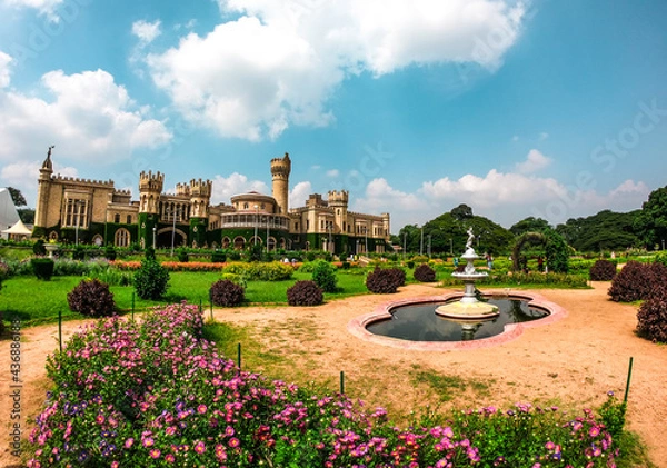 Fototapeta Bangalore Palace is a royal palace located in Bengaluru, Karnataka, India, in an area that was owned by Rev. J. Garrett, the first principal of the Central High School 
