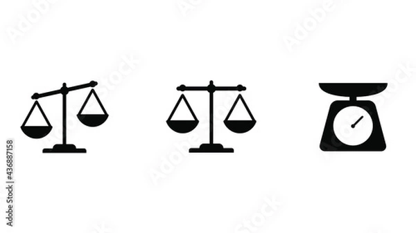 Fototapeta Scales icons set. Law scale icon. Scales vector icon. Justice