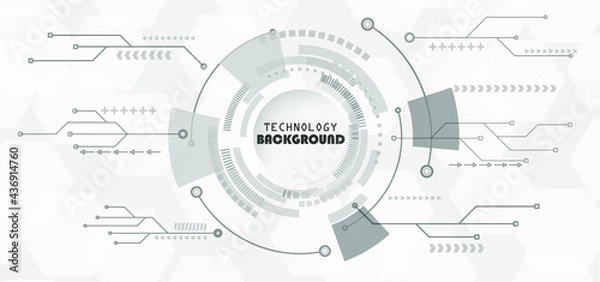 Obraz Abstract technology background with various technology elements Hi-tech communication concept innovation background Circle empty space for your text