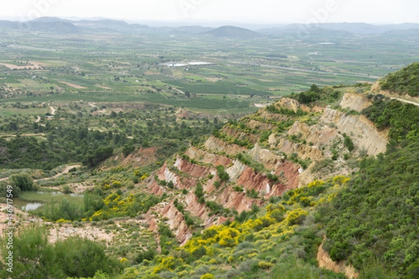 Fototapeta restored clay quarry and mine in spain