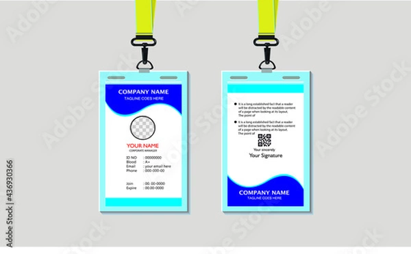Fototapeta Id card design template 