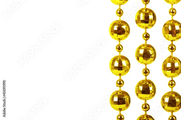 Fototapeta Background made of a brilliant celebratory beads of golden color
