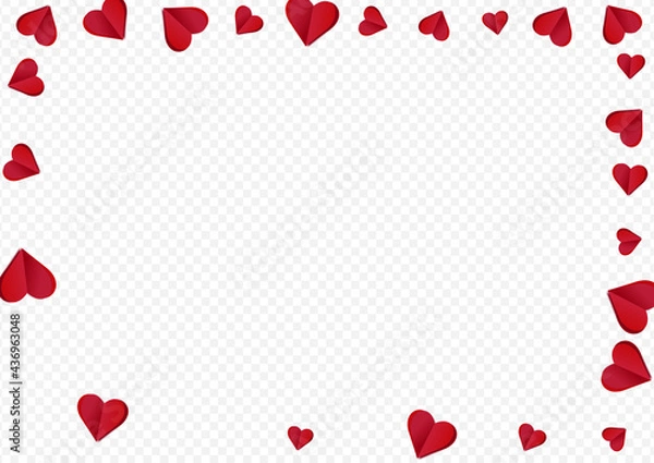 Fototapeta Red Papercut Vector Transparent Backgound.