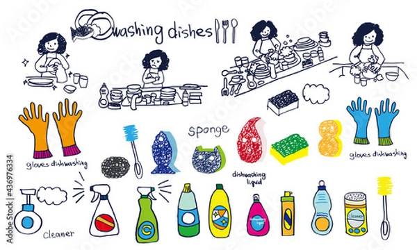 Obraz washing dishes