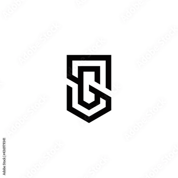 Fototapeta s g sg gs initial logo design vector template