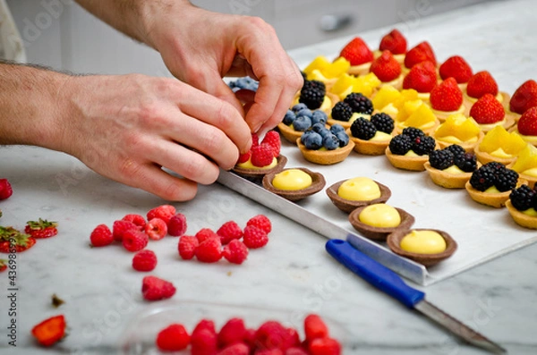Fototapeta Fruit pastry making