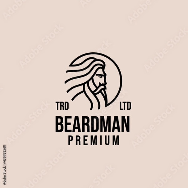 Fototapeta premium old beard man vector logo design