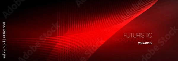 Fototapeta Abstract neon glowing light in the dark with waves. Shiny magic energy and motion concept, vector abstract wallpaper background