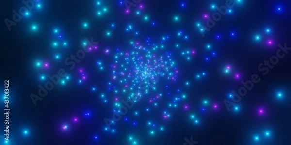 Obraz 中心から広がる多数の光る粒子