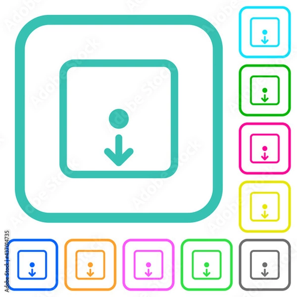 Obraz Move object down vivid colored flat icons