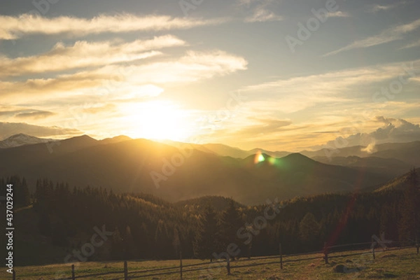 Obraz sunset in the mountains