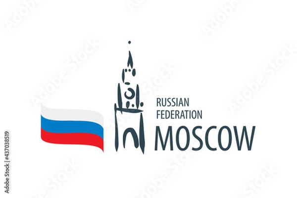 Fototapeta Vector Russia sign drawn by hand on a white background