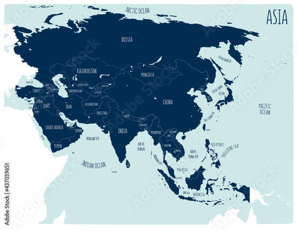 Fototapeta Colorful vector map of Oceania. Cartoon style