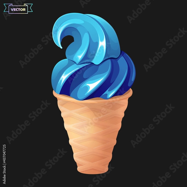 Obraz Blue soft ice cream cone.