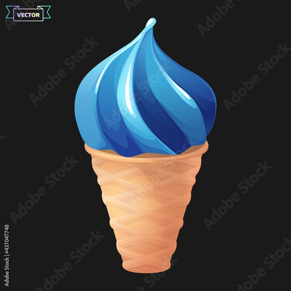 Obraz Blue soft ice cream cone.