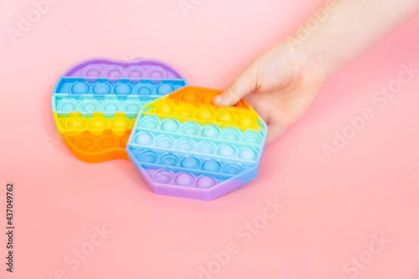 Obraz colorful silicone antistress sensory toy fidget push pop it