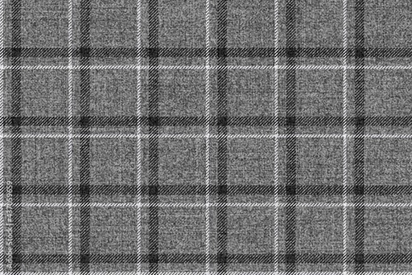 Obraz grungy ragged old fabric texture of classic mens wool suit, black and white stripes on gray, checkered gingham seamless ornament for plaid, tablecloths, shirts, tartan, clothes, dresses, bedding