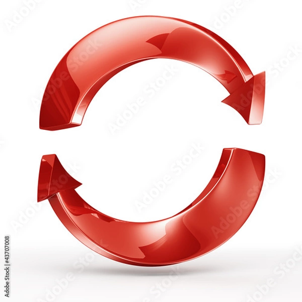 Fototapeta Red arrows circle