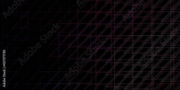 Obraz Dark Purple, Pink vector background with lines.
