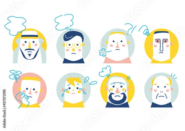 Fototapeta 世界の人々ちょっとネガティブ　イラスト素材	
