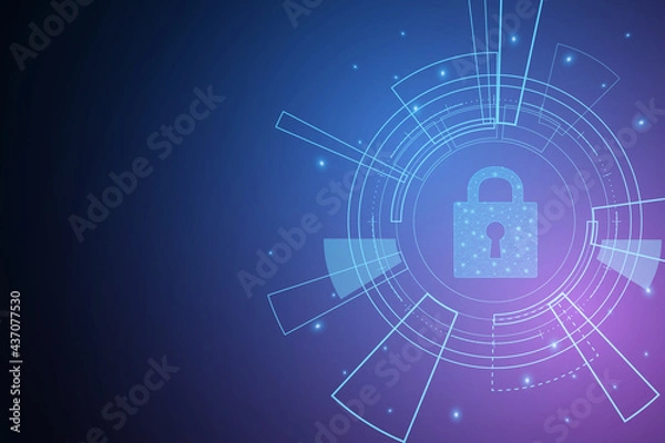 Fototapeta Cyber security technology concept , Shield With Keyhole icon , personal data , vector illustration	
