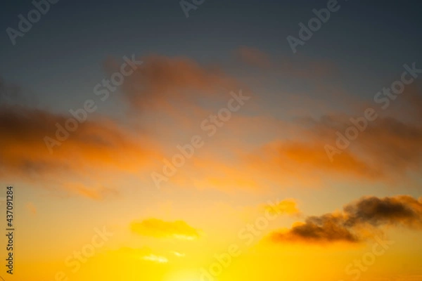 Fototapeta Red sky at sunset with clouds