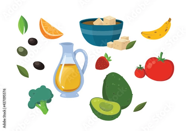 Fototapeta Fruits and Vegetables Vector