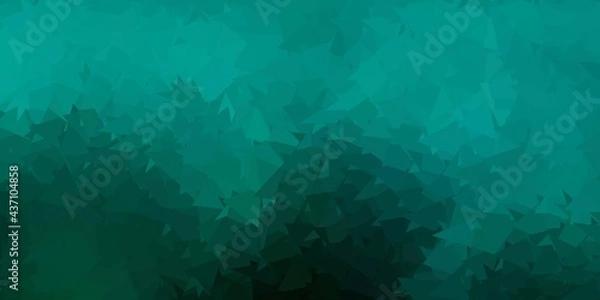Fototapeta Dark green vector triangle mosaic background.