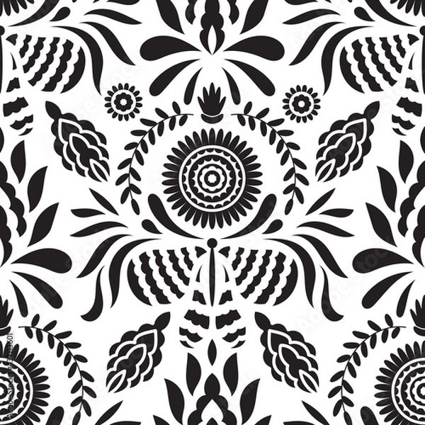 Obraz Vector Seamless Mexican Otomi Style  Pattern
