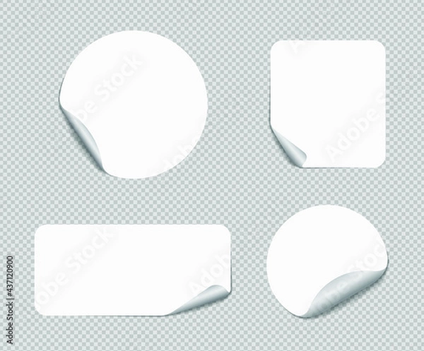 Obraz Realistic sticky notes isolated with real shadow. Square sticky paper reminders with shadows, paper page