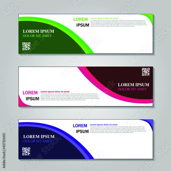 Fototapeta Set of long banners