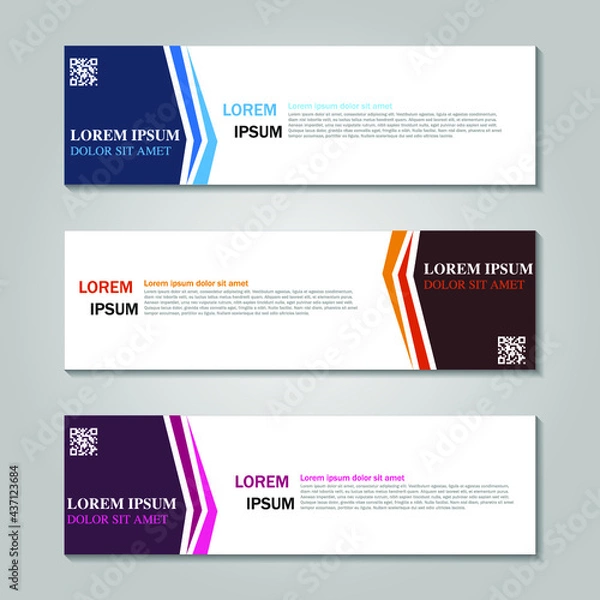 Fototapeta Set of long banners