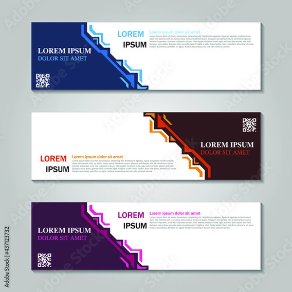 Fototapeta Set of long banners