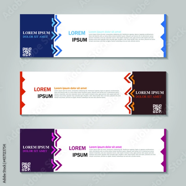 Fototapeta Set of long banners