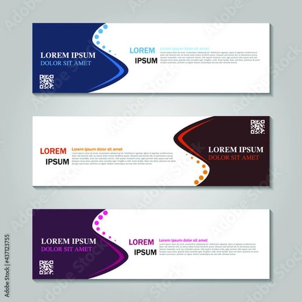 Fototapeta Set of long banners