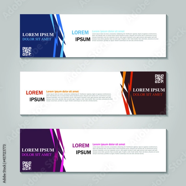 Fototapeta Set of long banners