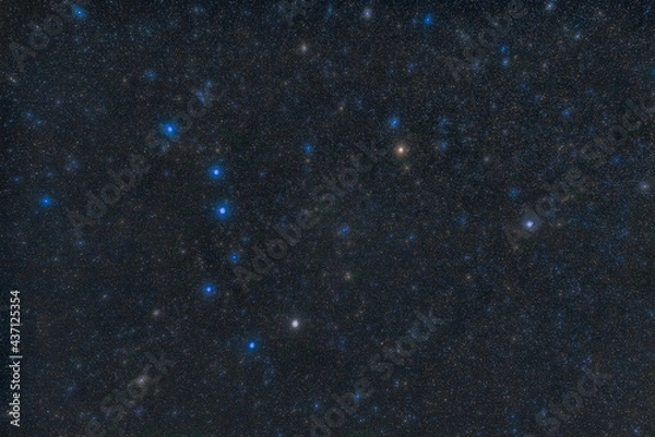 Obraz The asterisms Little Dipper, Big Dipper, and the north star Polaris in the constellation Ursa Major photographed from Deutwang in Germany.