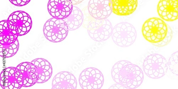 Fototapeta Light Pink, Yellow vector layout with circle shapes.
