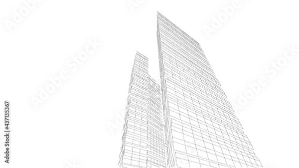 Fototapeta architecture building digital background 3d