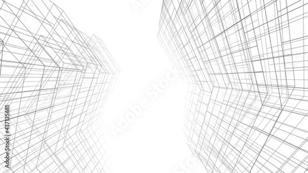 Fototapeta architecture building digital background 3d